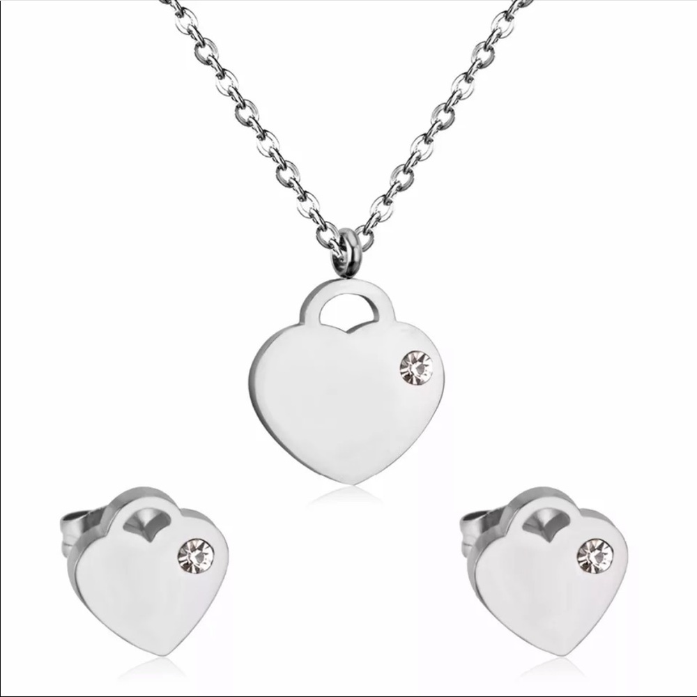 MY VALENTINE ♡ Stainless Steel HEART GIFT SET - Picture 1 of 7